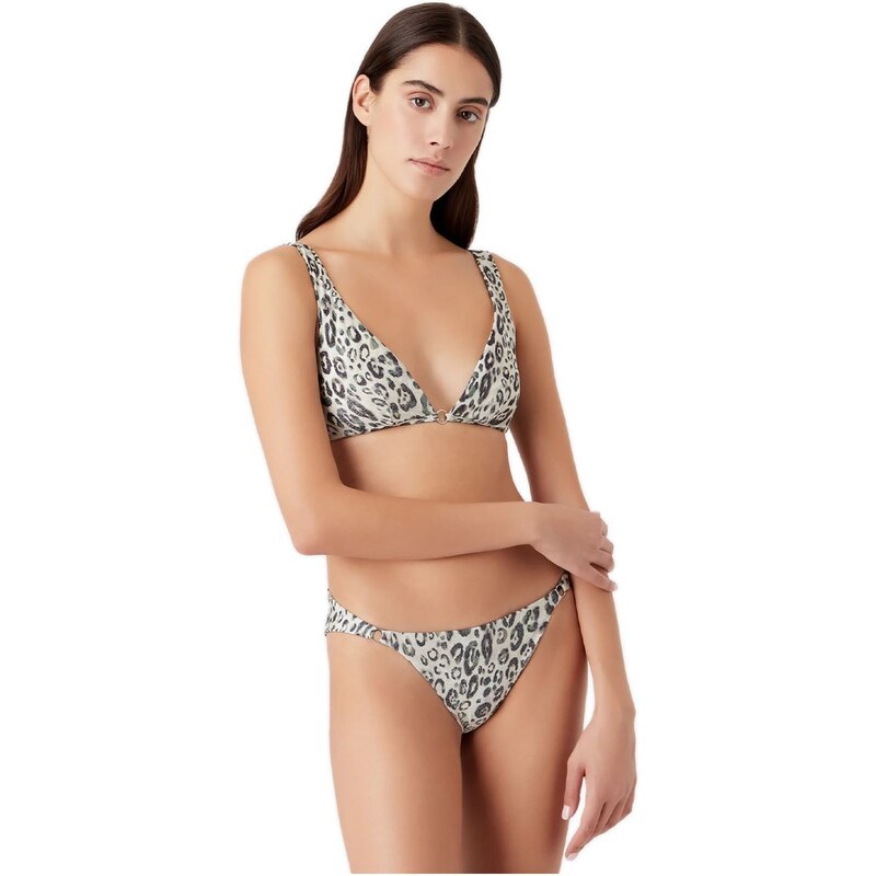 Emporio Armani Γυναικείο Μαγιό Bikini Set Τρίγωνο Slip Leopard Lurex