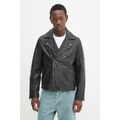 Δερμάτινo jacket Samsoe Samsoe SACOBAIN χρώμα: μαύρο, M25200027