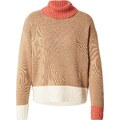 UNITED COLORS OF BENETTON Πουλόβερ εκρού / σκούρο μπεζ / πορτοκαλί