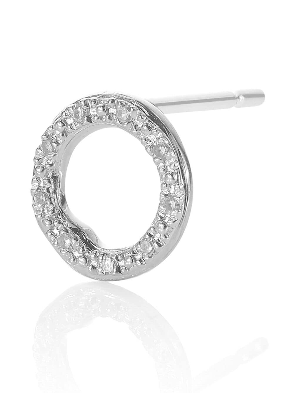 Monica Vinader Riva Circle Stud Diamond earrings Silver GLAMI.gr