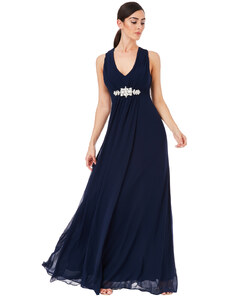 PerfectDress.gr αέρινο princess maxi φόρεμα σε μπλε navy