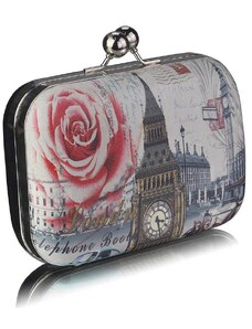 LS Bags 1178 LS Εντυπωσιακό τσαντάκι με φόντο London Big Ben LSE00291 - Μαύρο