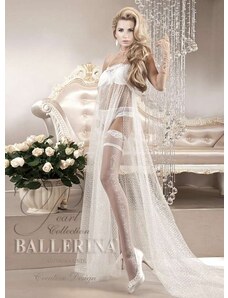 Ballerina 2198 BA Λευκές κάλτσες με δαντέλα και κέντημα
