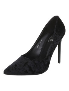 LD shoes Σουέτ γυναικείες γόβες - Μαύρες 0665