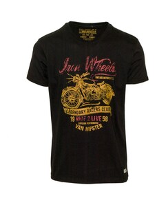 VAN HIPSTER 71497-01 Ανδρικό T-shirt με τύπωμα - Μαύρο