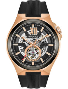 BULOVA Mechanical Automatic - 98A177 Rose Gold case with Black Rubber Strap