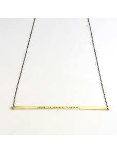 3rd FLOOR Quote Long Chain Necklace 'Nobody is perfect. I' m nobody.'