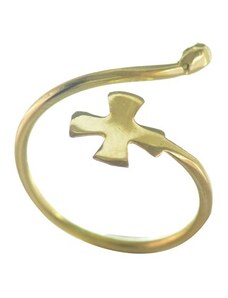 Paraxenies Χειροποίητο δαχτυλίδι σταυρός από επιχρυσωμένο ασήμι