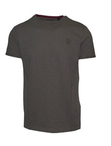 VAN HIPSTER 71351-28 Ανδρικό T-shirt V με διακριτικό τύπωμα - σκούρο μπέζ