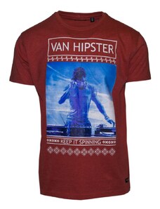 VAN HIPSTER 71365-20 Ανδρικό T-shirt με τύπωμα - κόκκινο