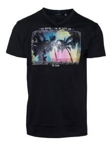 VAN HIPSTER 71369-01 Ανδρικό T-shirt V με τύπωμα - μαύρο