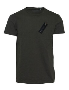 VAN HIPSTER 71376-16 Ανδρικό T-shirt με φερμουάρ - χακί