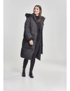 UC Ladies Γυναικείο oversized παλτό από ψεύτικη γούνα blk/blk