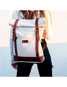 C&C Fashionstreet Τσάντα πλάτης "Traveller " μπεζ-λευκό