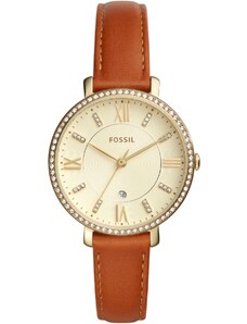 FOSSIL Jacqueline Ladies - ES4293, Gold case with Brown Leather Strap