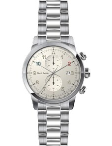 PAUL SMITH Block Chronograph - P10142, Silver case with Stainless Steel Bracelet