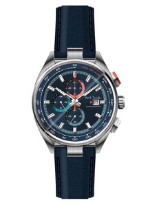 PAUL SMITH Chronograph - PS0110012, Silver case with Blue Leather Strap