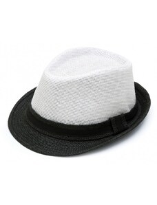 Καπέλο ψάθα λευκό μαύρο 717 OEM