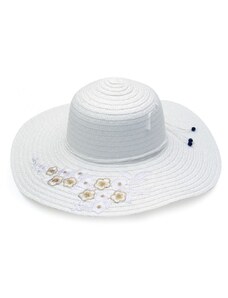 Καπέλο ψάθα λευκό με σχέδιο 623 OEM