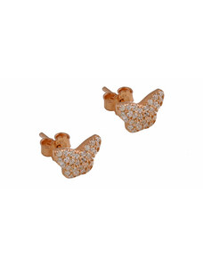 VFJ-Voulgaris Fashion Jewelry VFJ Ασημένια σκουλαρίκια πεταλούδες με ζιργκόν