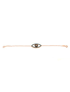 VFJ-Voulgaris Fashion Jewelry VFJ Βραχιόλι μάτι από ροζ ασήμι με ζιργκόν