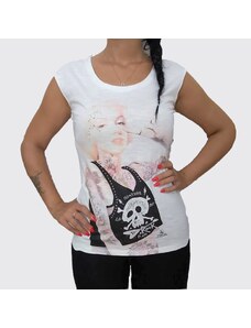 BELTIPO Γυναικεία μπλούζα λευκή με στάμπα Marilyn Monroe