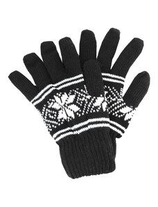 OEM Ανδρικά γάντια πλεκτά μαύρα με σχέδιο