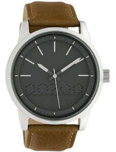 OOZOO Timepieces - C10305 , Silver case with Brown Leather Strap