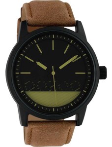 OOZOO Timepieces - C10309 , Black case with Brown Leather Strap