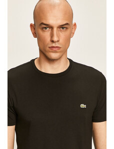 Βαμβακερό μπλουζάκι Lacoste ανδρικά, χρώμα μαύρο TH6709-001.
