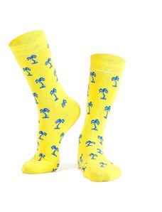 FASARDI Κίτρινες γυναικείες κάλτσες με φοίνικες