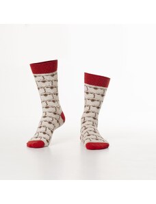 FASARDI Μπεζ γυναικείες κάλτσες με πρόβατα