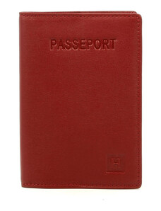 HEXAGONA Θήκη διαβατηρίου δερμάτινη κόκκινη H03YT - 227815-06