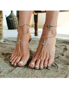 C&C Fashionstreet Barefoot με κρύσταλλα "Anchor"