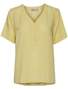 FRANSA Γυναικείο κίτρινο κοντομάνικο πουκάμισο καφτάνι, Χρώμα Κίτρινο, Μέγεθος L