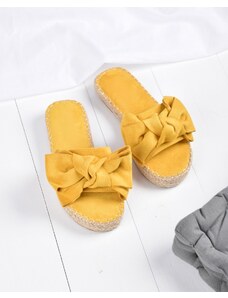LOVEFASHIONPOINT Sandals Soft Γυναικεία Κίτρινα Suede