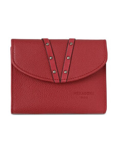 HEXAGONA Γυναικείο πορτοφόλι δερμάτινο, κόκκινο με προστασία RFID WAH72I - 25527-06