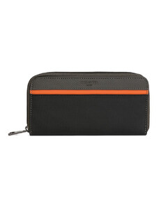 HEXAGONA Ανδρικό πορτοφόλι με φερμουάρ μαύρο με πολυχρωμία WAK75C - 25682-58