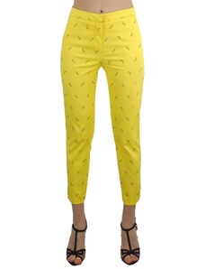 BELTIPO Γυναικείο παντελόνι Chino κίτρινο με σχέδιο