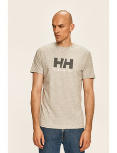 Βαμβακερό μπλουζάκι Helly Hansen ανδρικά, χρώμα γκρι 33979