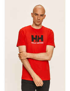 Βαμβακερό μπλουζάκι Helly Hansen ανδρικά, χρώμα κόκκινο 33979