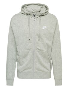 Nike Sportswear Ζακέτα φούτερ ανοικτό γκρι / λευκό