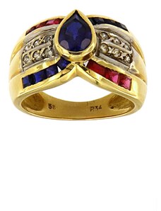 Mertzios.gr Δαχτυλίδι χρυσό 14 καράτια με πολύχρωμα ζιργκόν