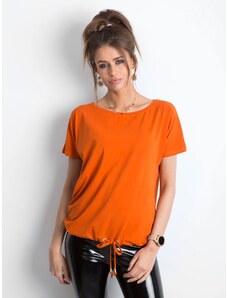 Fashionhunters Σκούρο πορτοκαλί μπλουζάκι Curiosity