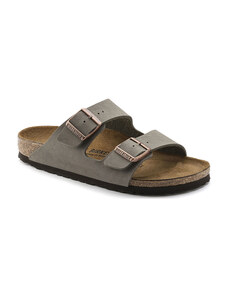 Birkenstock Arizona Stone Ανατομικά Δερμάτινα Σανδάλια Γκρι Regular Fit (0151211)