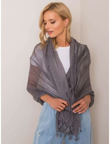 Fashionhunters Gray patterned scarf with fringe