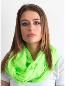 Fashionhunters Fluo green scarf with rhinestones