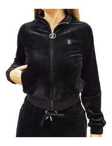 JUICY COUTURE TANYA CLASSIC VELOUR TRACK TOP BLACK