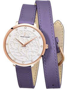 PIERRE LANNIER Eolia Crystals - 043K909 Rose Gold case with Purple Leather strap