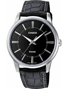 CASIO Collection - MTP-1303PL-1AVEF, Silver case with Black Leather Strap